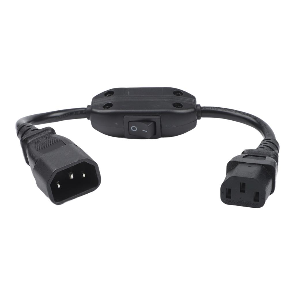For Computer Monitors On Off Switch Cord C14 To C13 Power Cord 30cm Length 30cm Power Extension Cable Power Adapter