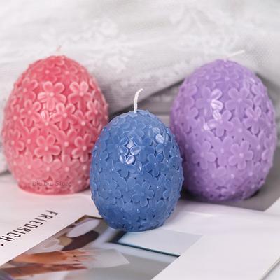 Schnitzen Blume Ei Kerze Silikonform DIY Catharanthus Kugel Herstellungsset Aromath Seife Gips Harz Kuchen Backformen Heimdekor
