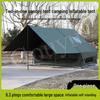 Army Green 6.3m² Inflatable Camping Tent with Canopy - Waterproof, Ideal for Overnight Camping
