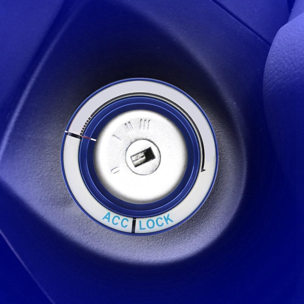 Auto Leuchtender Zündschalter Ring Kreis Schlüsselloch Abdeckung Zierleiste für Ford Focus 2005 2018 Blau