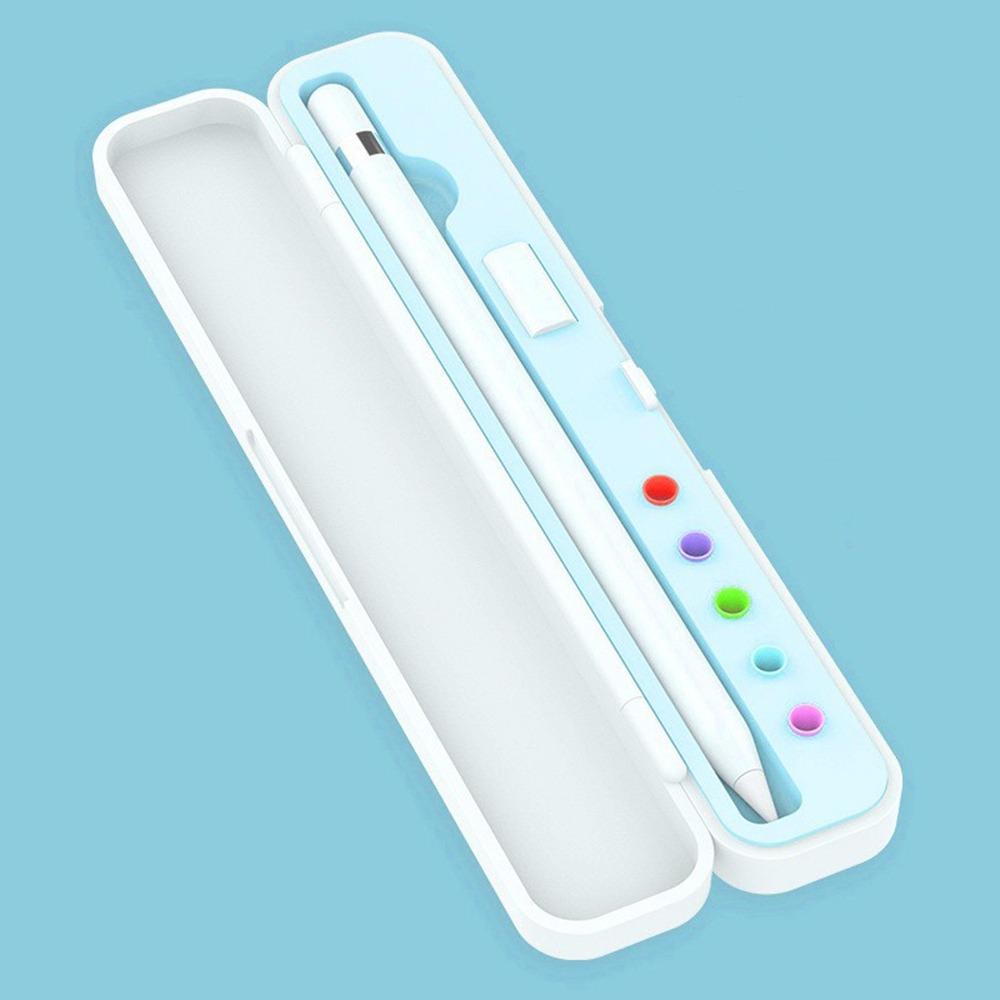 

Силиконовый чехол для хранения Защитный противоударный чехол для планшета, чехлы для сенсорных ручек, чехол для стилуса для Apple Pencil 1/2 поколения, офис синий