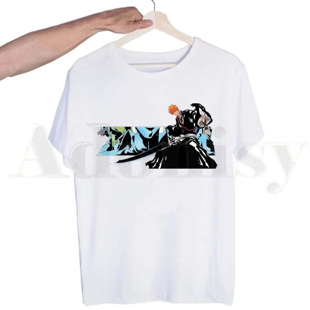 Bleach Anime Kurosaki ichigo Zaraki Kenpachi Tshirts Men Fashion Summer T-shirts Tshirt Top Tees Streetwear Harajuku Funny