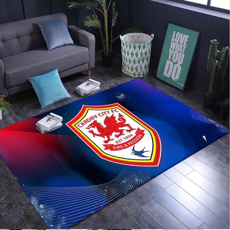 1PC rug Football Club Cardiff Carpet, Chair Rug,Area Rug for Office Bedroom living rooms bedroom, Doormat decor Christmas fan gifts