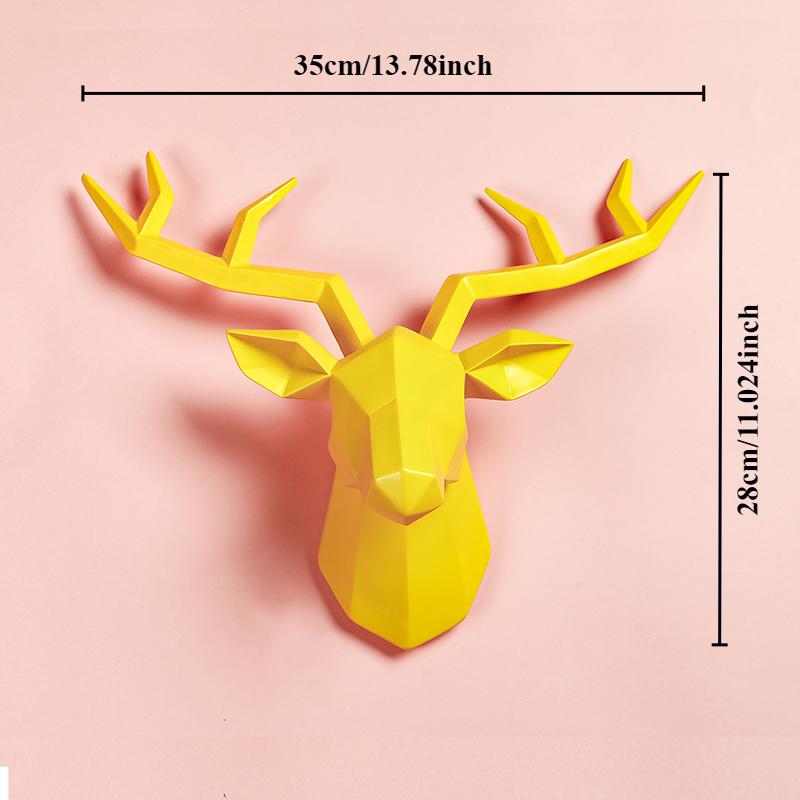 Home Decor Decorative Resin Elk Head Deer Head Wall Mount Animal Holder Wall Hanger Statue Animal Shapedat Hook Hanging Rack