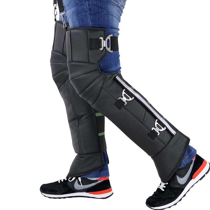 LMoDri Adjustable Thickening Motorcycle Long Knee Pads Keep Warm Winter Leggings Leather Wool Long Leggings Protector