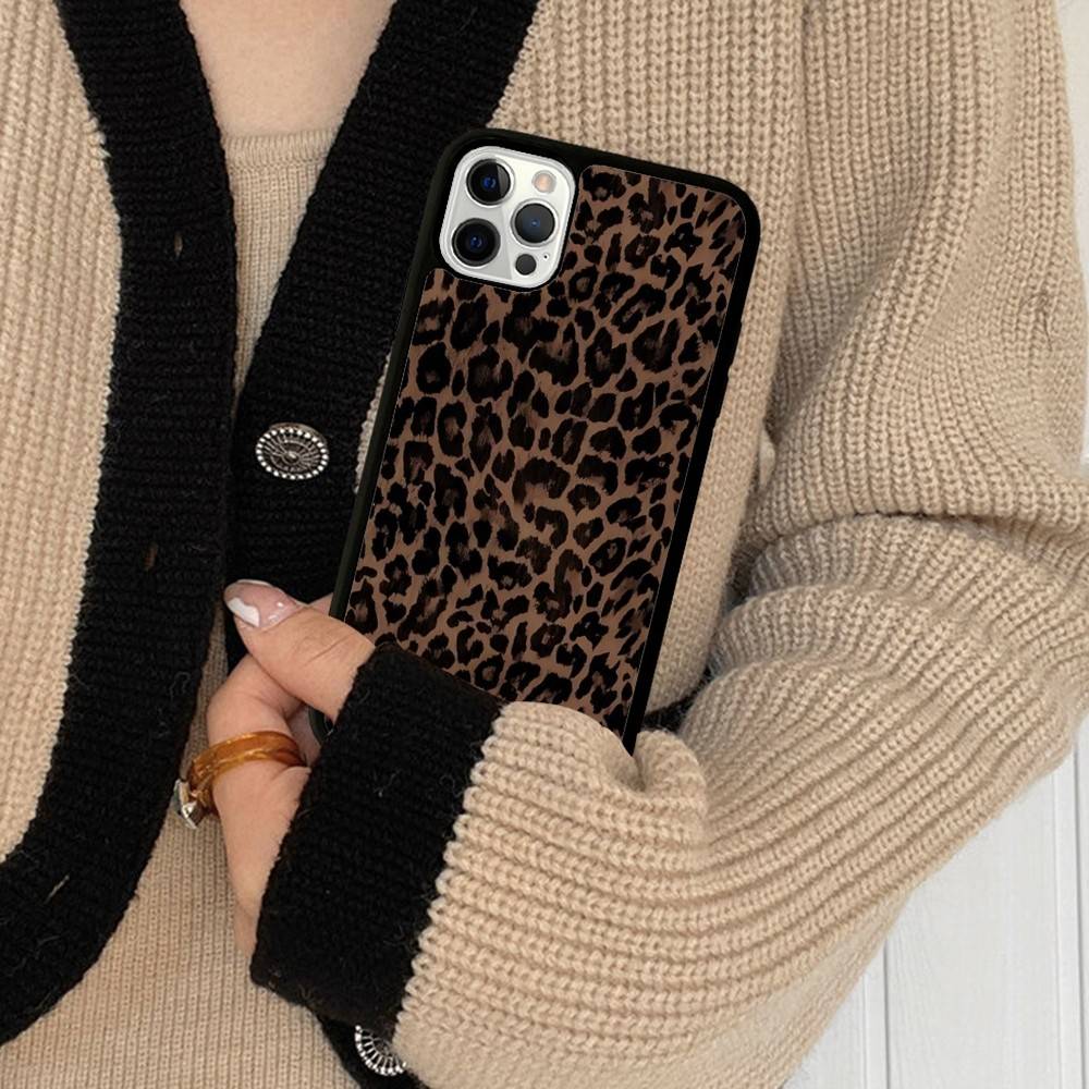 Leopard Cheetah Print Shockproof Cover For IPhone 17 16 15 14 Plus 13 12 11 Pro Max Soft Hard Phone Case