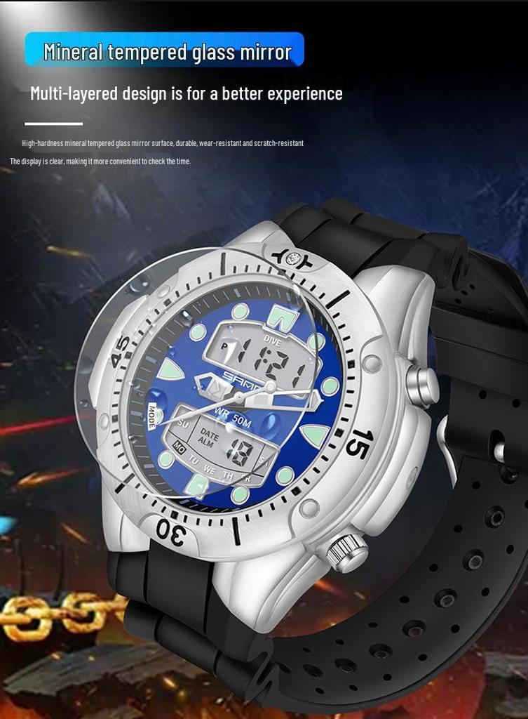 Sanda Men's Multifunctional Sports Electronic Wristwatch - Personalized, Cool, Versatile Design