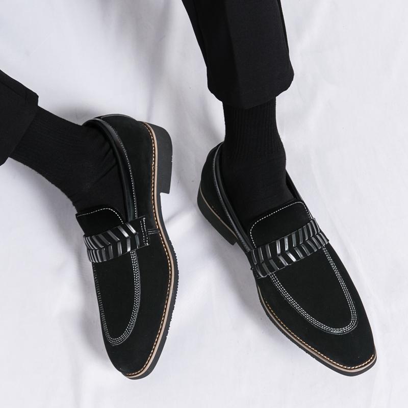 Matte leather men's shoes Fashionable British design style Daily Office Business Party Outdoor street walking adult shoes 38-48