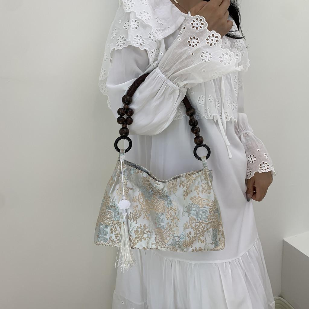 Elegant New Chinese Style Summer Underarm Bag With Chic Floral Patterns