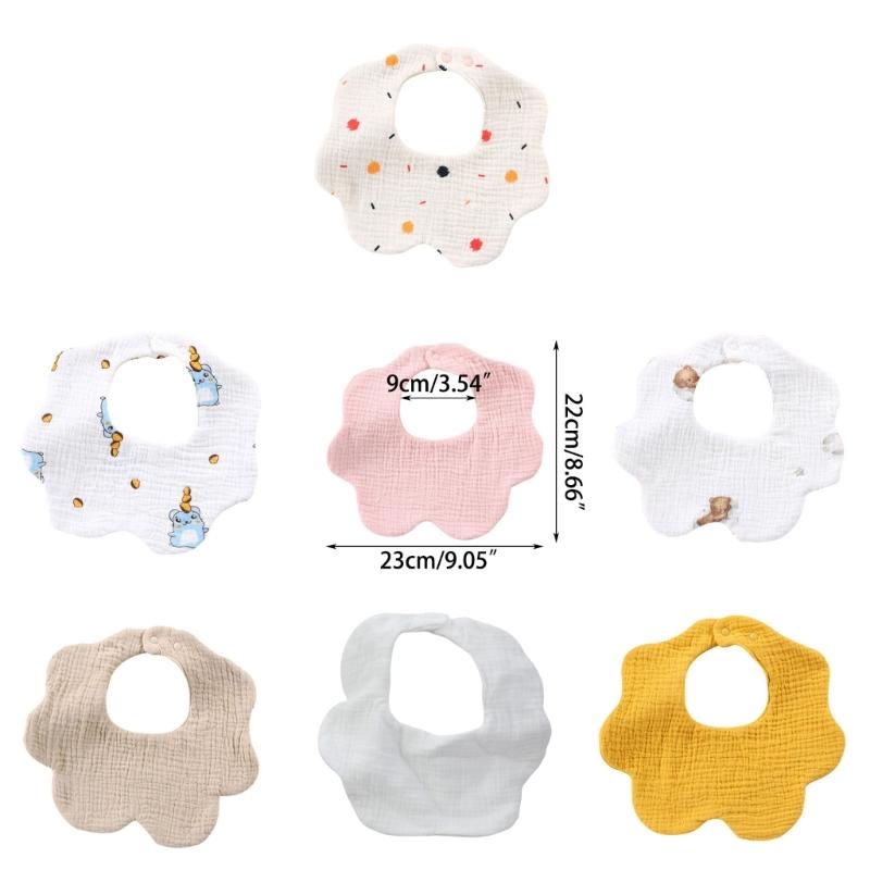 Baby Feeding Bibs 6 Thick Layer Burp Cloth Drool Bibs for 0-3Y Infant Gender Neutral Drooling Bib Newborns Shower Gift