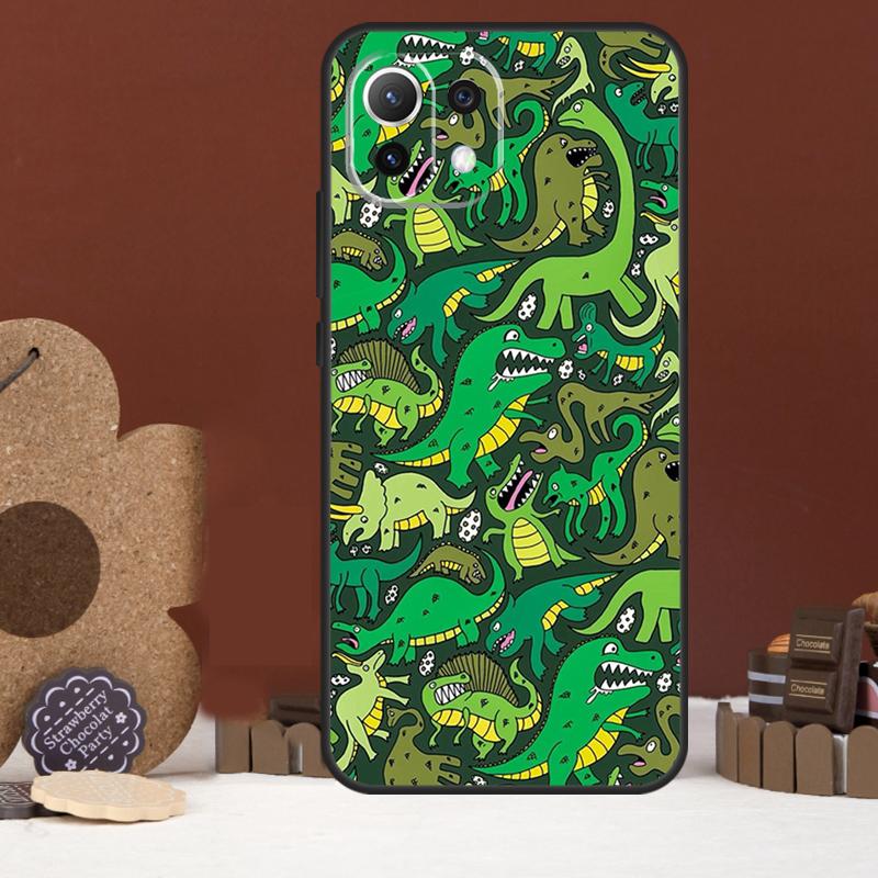 Dinosaur Pattern Case For Xiaomi 17 Pro Max 14 15 Ultra 15T 13T 14T POCO F8 Ultra F7 F5 F6 X5 X6 X7 Pro Cover