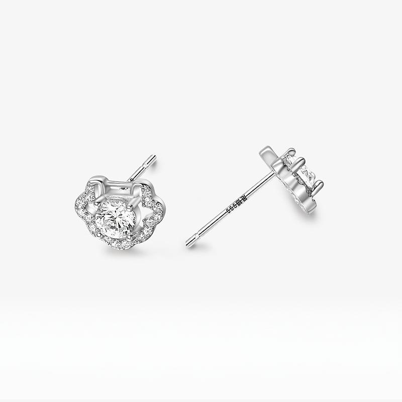 Ruyi Lock Ping An Lock Earring Mini Gift for Girlfriends Best Friends
