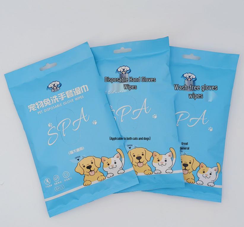 

Одноразовые очищающие перчатки для питомцев без смывания для собак и кошек - Дезодорирующие салфетки для сухой ванны
