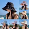 Summer Fashion Sun Hat For Women With Large Brim Breathable Polyester Sunshade Casual Outdoor Travel