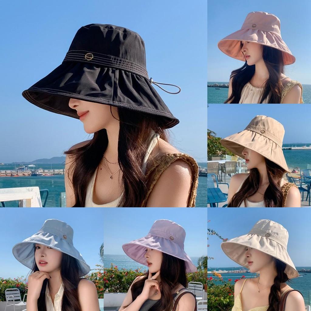 Summer Fashion Sun Hat For Women With Large Brim Breathable Polyester Sunshade Casual Outdoor Travel