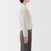 MUJI Women's Washable Knit Crew Neck Cardigan, Off-White, Size S (BA1Q4A5S)