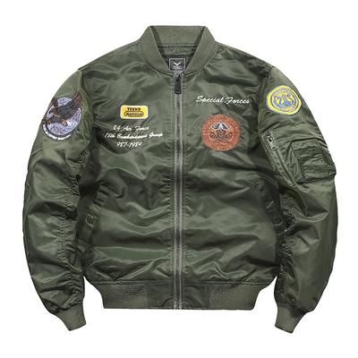 Nueva chaqueta de piloto de la Fuerza Aérea de otoño e invierno, uniforme de béisbol bordado para hombre, abrigo de talla grande