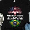 American Brazilian Roots Flags and Kids Tshirt, Brazil and Kids Tshirts, Brazil Gifts, USA and Brazil Heritage Gift Tand Kids Tshirt