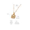 Yhpup Butterfly Shell Pendant Collar Stainless Steel Golden Square Trendy Fashion Necklace for Women Stylish Jewelry Gift