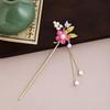 New Chinese Leaf Tassel Tassel Ancient Style Hairpin Simple Court Style Flower Butterfly Pearl Hanfu Hairpin Female