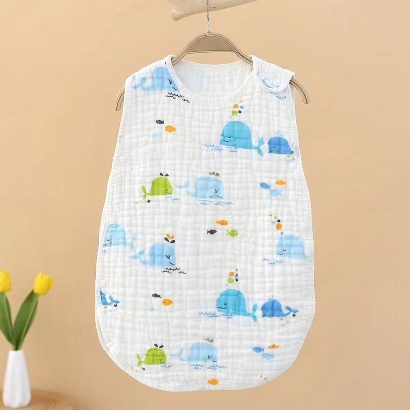 Pure Cotton Sleeveless Baby Sleeping Bag - Summer Thin Anti-Kick Vest for Newborns and Children