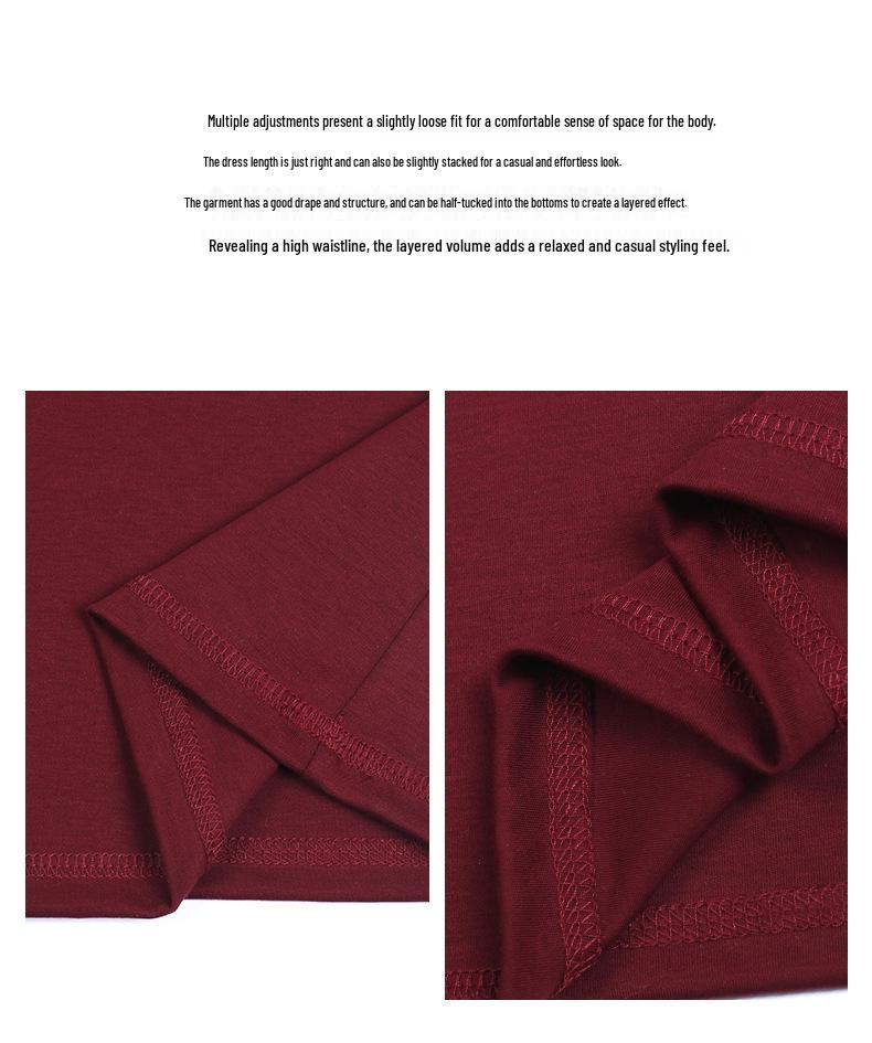 Women's High-End Crew Neck Tencel & Cotton Slimming Short Sleeve T-Shirt