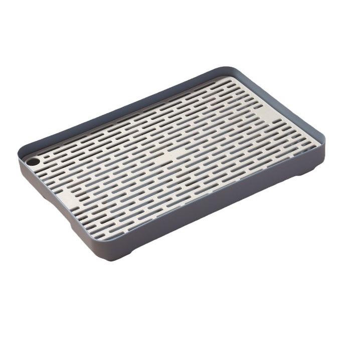 Double-layer Plastic Drain Tray Household Drain Tray Tea Tray Shelf Bowl Chopsticks Tea Cup Rectangle Storage