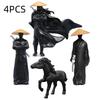 Compact Mini Resin Ancient Sino-Japanese Samurai Figurines Lightweight Car Interior Ornament for Travel Carry Decoration