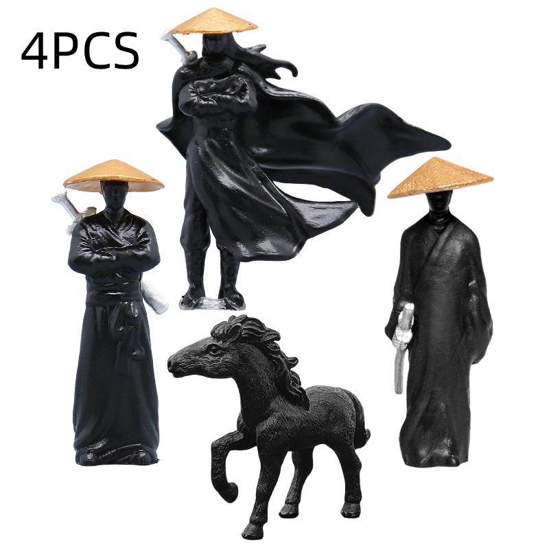 Compact Mini Resin Ancient Sino-Japanese Samurai Figurines Lightweight Car Interior Ornament for Travel Carry Decoration