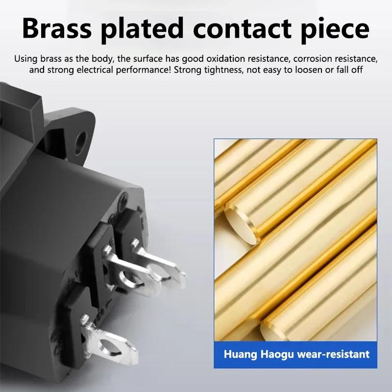 5/20Pcs AC Power Socket 3 Pins Male Plug Copper Pin AC-04 Electrical Socket Mount Inlet Connector