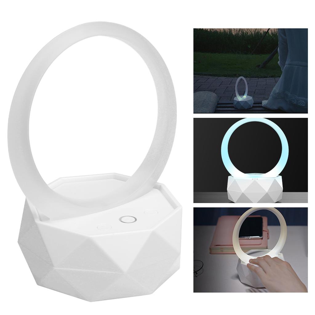 LY Y1 Mini Bluetooth Speaker with Colorful Night Light Audio Accessory Desktop Ornament(White )