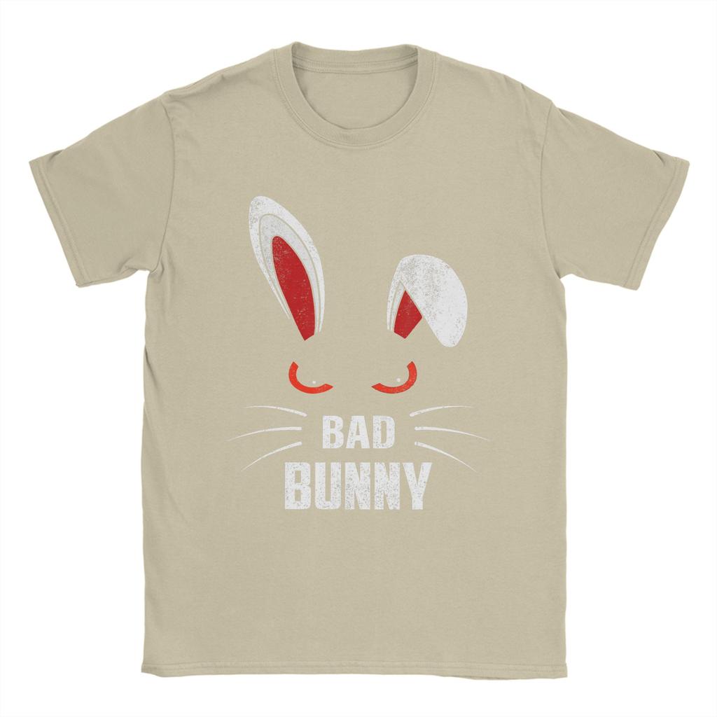 Bad Bunny Scary Rabbit Cool Animal Lover T Shirt Mens 100 Cotton Vintage TShirt Crewneck Tees Short Sleeve Clothes Graphic
