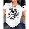 European Size Women'S "Don't Judge Women by Pounds and Be Judged by Inches" Graphic T-Shirt - Casual Round-Neck Short