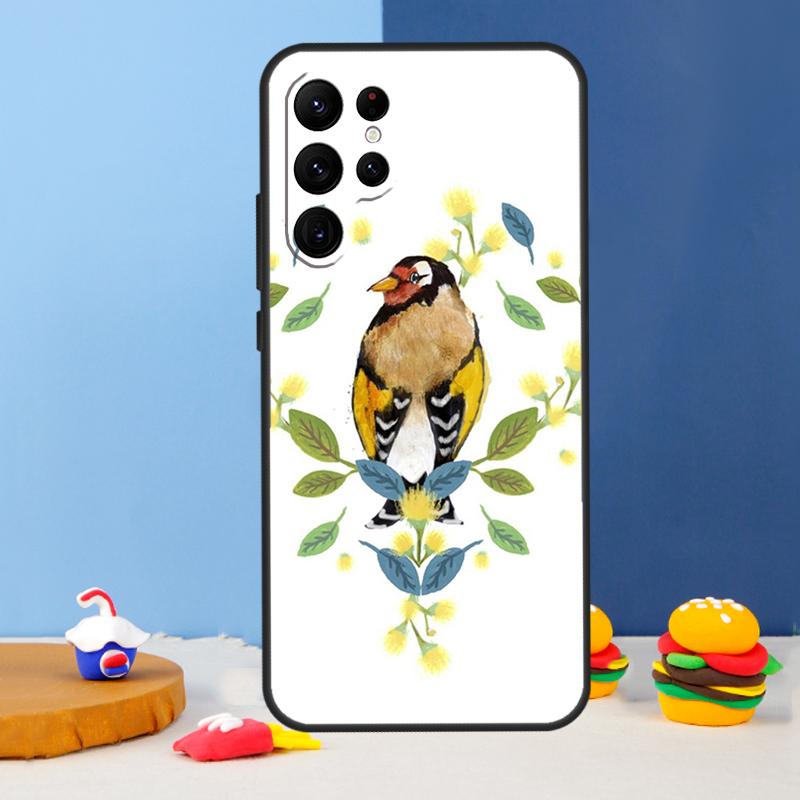 European Goldfinch Phone Case For Samsung Galaxy S24 Ultra S9 S10 S20 FE S22 S21 S23 Plus S25 Ultra Cover Coque