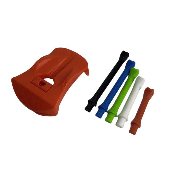 3D Printed Golf Tee Holder with 5 Tees Artificial Turf Tee Stand Outdoor Indoor Driving Range Home Training Golf Simulator Tee Hinged Turf Base