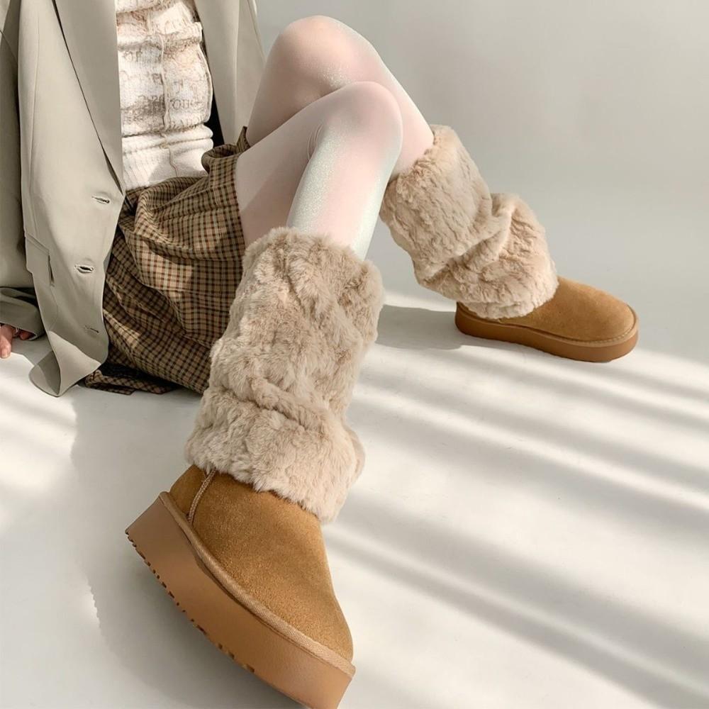 Japanese Style Lolita Boots Cover Plush Long Tube Sock Fashion Furry Leg Warmers Spicy Girls