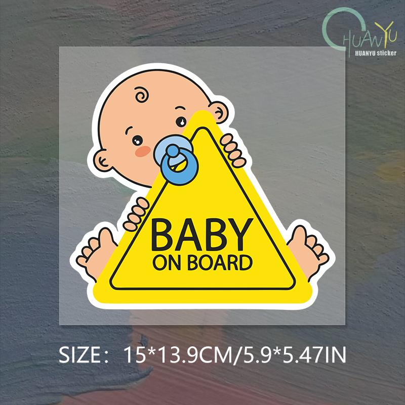 Baby On Board PVC Car Stickers Tuning Cartoon Window Decals Automobiles Decoration  Bomb Ornament