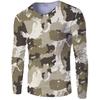 Modieus Heren Camouflage Print Heren T-shirt Casual Trend Militaire Fan Tops Herfst Nieuw Lange Mouwen Ronde Hals T-shirt Man
