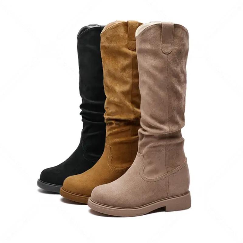 The new stylish and elegant knee-length riding boots for women in the autumn and winter of 2025 with insole height increase