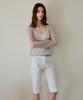 THEELO Slim Fit Cotton Bermuda Shorts (White)