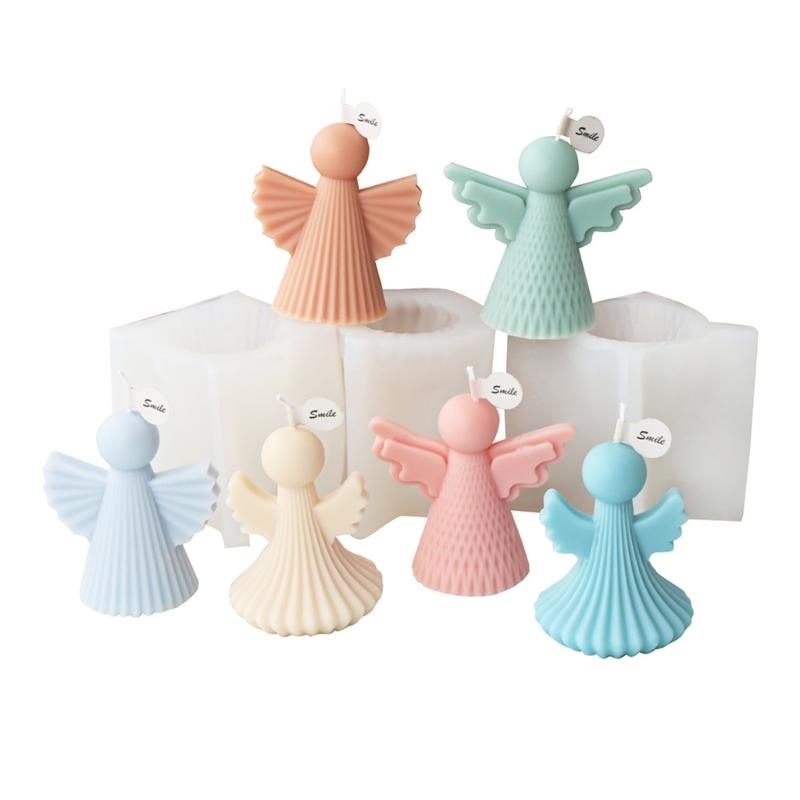 Easter Themed Angel Silicone Mold DIY Wax Candle Molds Aromatherapy Making Mould Handmade Festive Theme Ornament