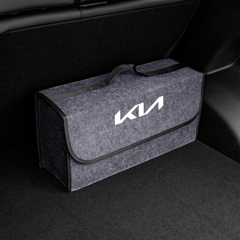 BTQNM1 1Pcs Car Soft Felt Storage Box Trunk Large Organizer Tool For KIA K9 Sportage Niro K5 Carnival EV6 EV9 EV3 K8 Stinger Forte