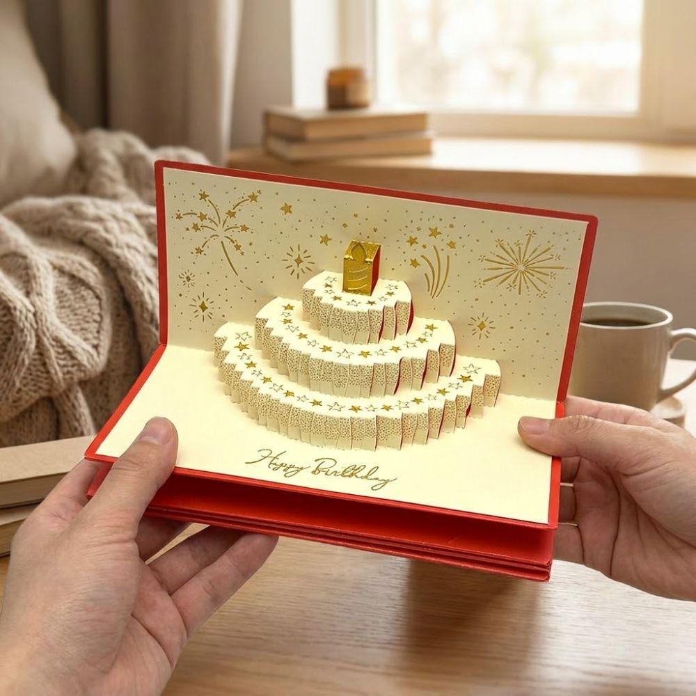 Folding Birthday Red Envelope 6 Card Slots Lucky Money Envelope Gift Giving