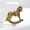 Unique Rocking Horse Brooch Pin Portable Accessory Convenient for Women Unisex Lovely Toy Designs Fashion Pin Wear