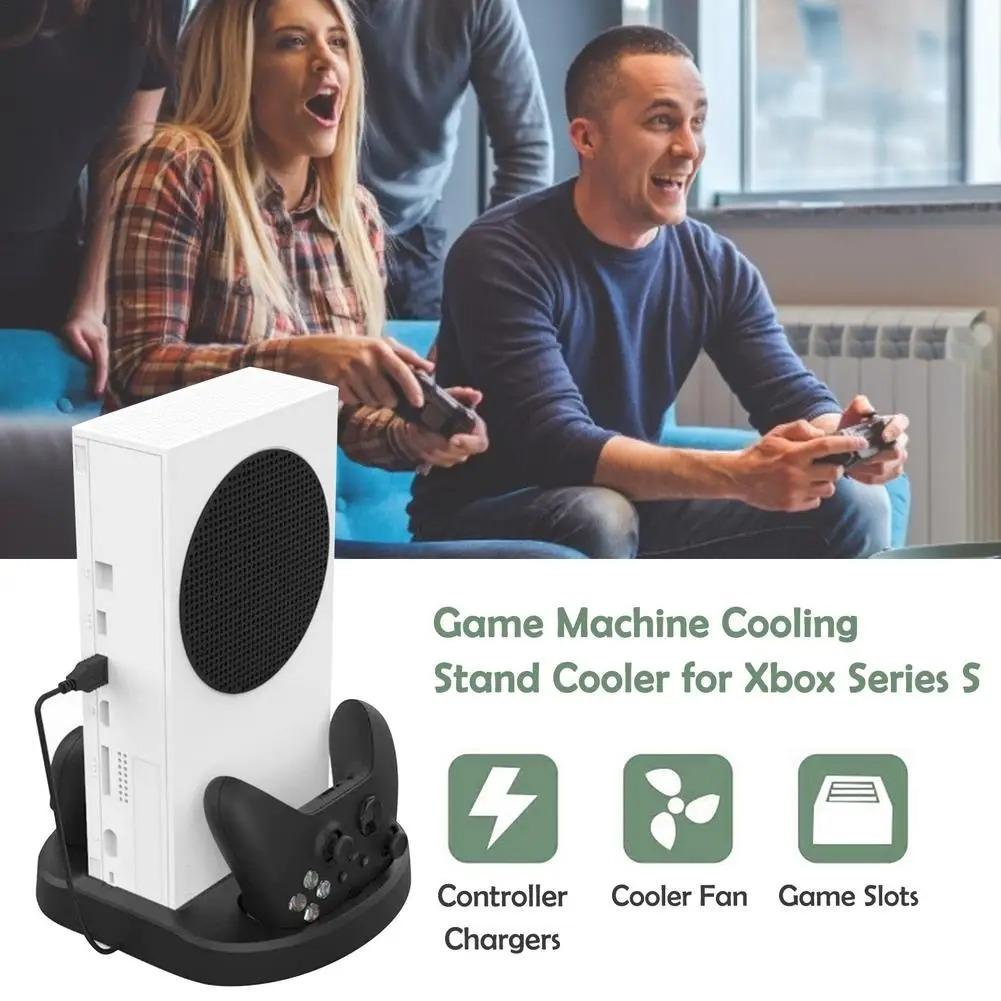 Vertical Stand + Cooling Fan Controller Charging Dock Holder for Xbox Series S