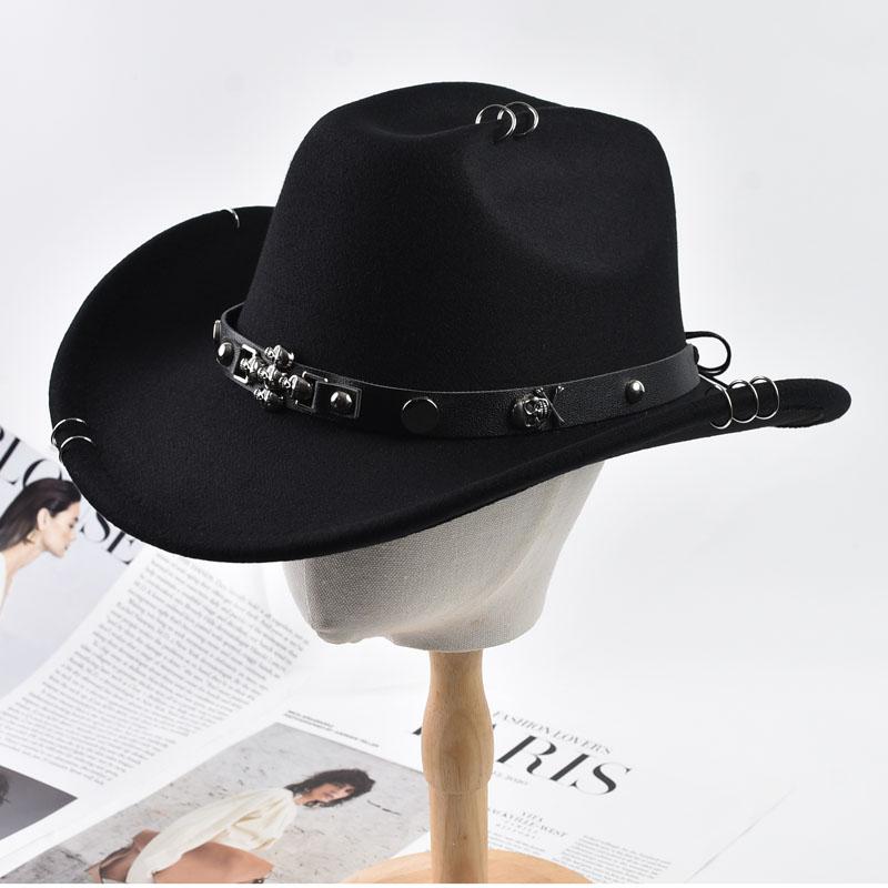 Unisex Solid Color Roll Up Brim Felt Fedora Hat Vintage Western Cowboy Hat Outdoor Travel Cowgirl Hats