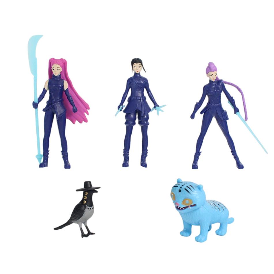 5/8/12pcs/Set Anime Kpop Demon Hunters Action Figure Toy Tiger Rumi Mira Zoey Sussy Figurine Doll For Kid Fans Gift Ornament