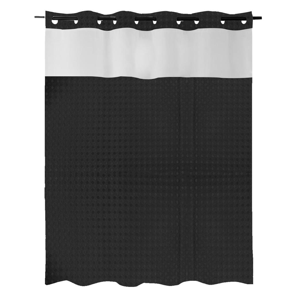 Hook Free Shower Curtain with Snap-in Liner Waterproof Bathroom Curtains Minimalist Decorative White Shower Curtain for Home