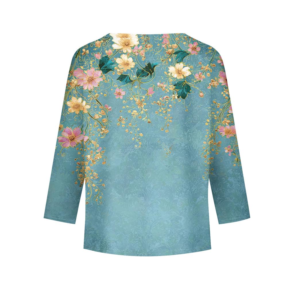 Dziewczęce koszulki z długim rękawem Dziecięce jesienne topy Okrągły dekolt Drukowane Podstawowe T-shirty