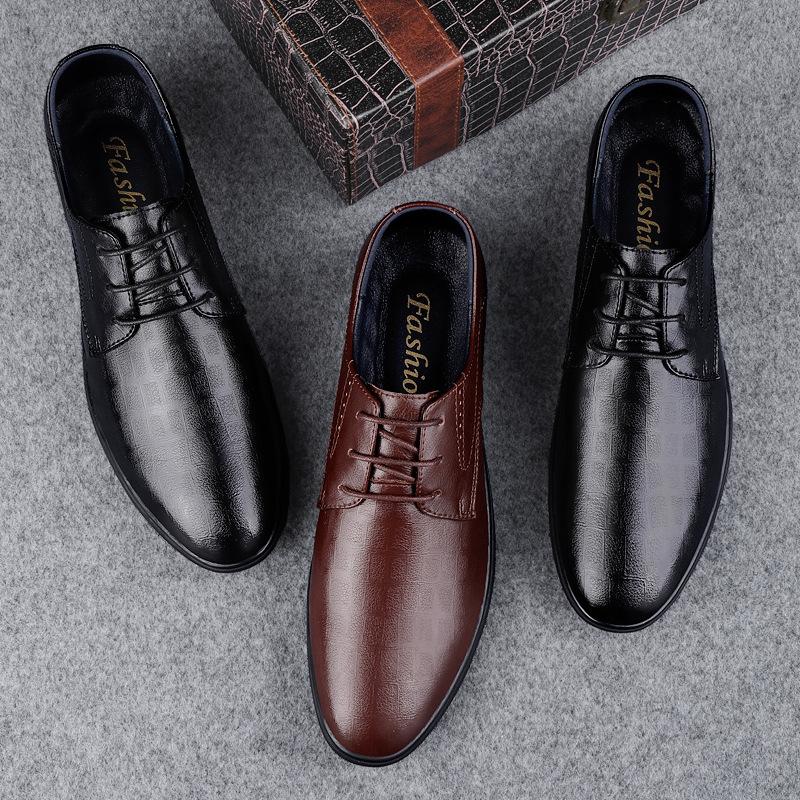 Business Style Leather Shoes, First-layer Cowhide Work Shoes, Men's Inner Height-increasing Casual Leather Shoes, Spring Formal Leather Shoes for Men
